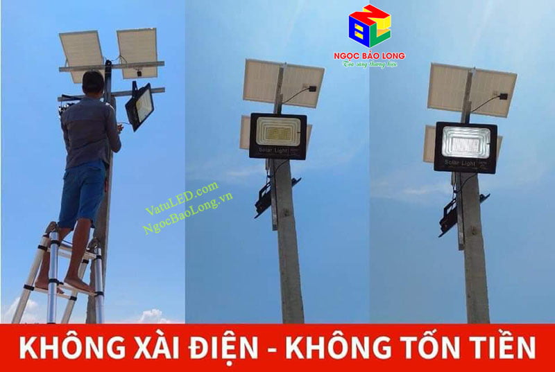 cach lap dat den pha led nang luong mat troi 25w