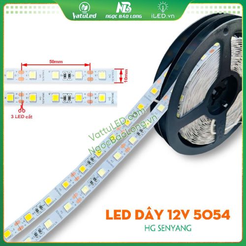 LED Dây 5054 Senyang 12V màu Trắng/Vàng ấm IP20 LED Dây 5054 Senyang 12V màu Trắng/Vàng ấm IP20