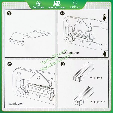 Kềm bấm đầu IDC 16 pin cho thi công cáp bẹ LED