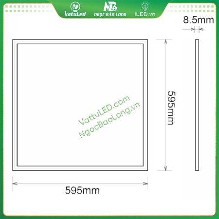 Kích thước Đèn LED Panel 600x600 55W Esnco âm trần