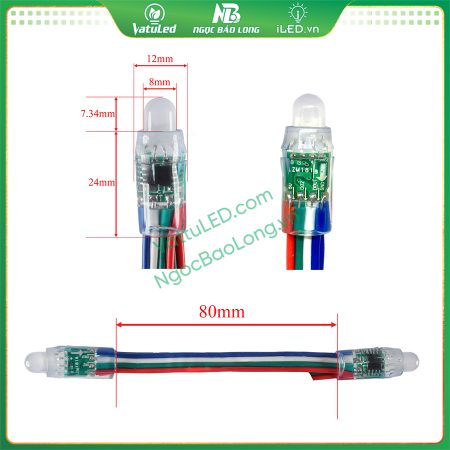 LED Đúc F8 Full màu IC 1818