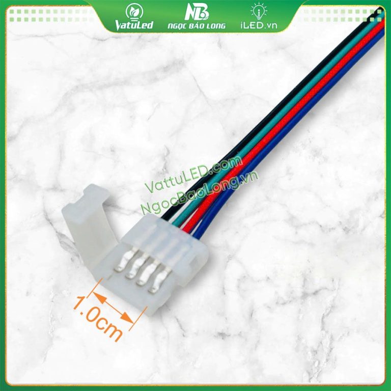 Đầu kẹp nối LED dây 4 Pin 10mm dùng cho led 4 dây rgb-argb