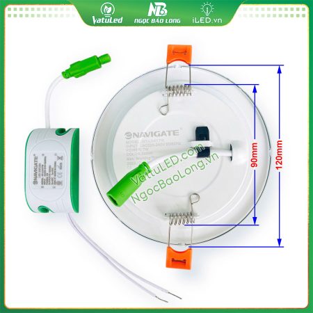 Kích thước đèn âm trần 7W Navigate