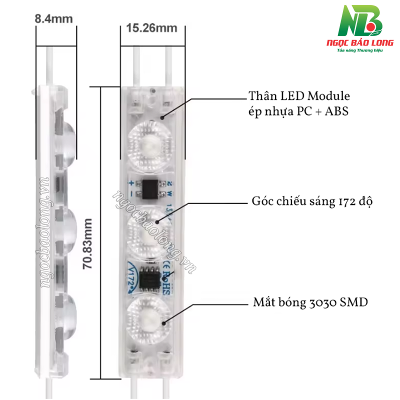 LED cụm 3 bóng điện áp 220V
