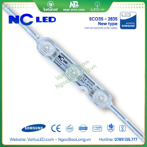 LED Module 3 Bóng NC LED Vàng ấm 3000K 1.2W chip LED Samsung ECO3S-2835 New Type LED Module 3 Bóng NC LED Vàng ấm 3000K 1.2W chip LED Samsung ECO3S-2835 New Type