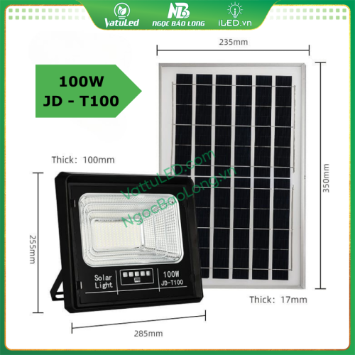 đèn pha năng lượng mặt trời 100W JD-T100 Jindian