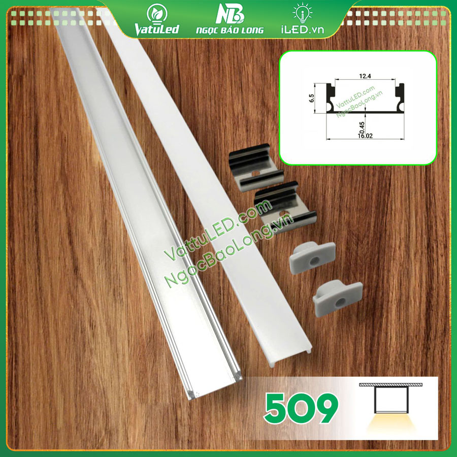 Thanh nhôm Profile LED 509