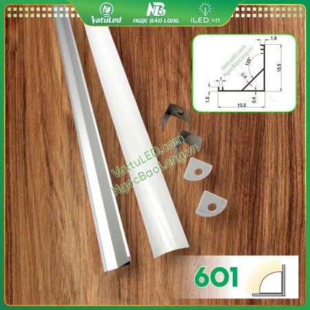 Thanh nhôm Định hình gắn đèn LED 601