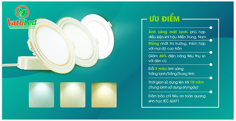 đèn LED âm trần đổi màu Rạng Đông – điều chỉnh 3 màu ánh sáng